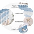 thumbnail image 3 of Extra Long Shower Curtain 72x84 Inch, Blue Summer Beach Shower Curtain Waterproof Bathroom Decor, Coastal Waves Ocean Starfish Conch Fabric Bath Curtain Set Accessories with Hooks, 3 of 7