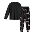 thumbnail image 6 of FINALGANG Valentine's Day Girls Kids 2 Piece Homewear Set Cartoon Bow Prints Long Sleeve Lapel Button Down Top Loose Fit Pants For Casual Daily Home Relaxation Leisure Outfits, 6 of 7