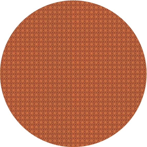 Ahgly Company Machine Washable Indoor Round Transitional Neon Orange Area Rugs, 6' Round
