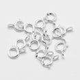 thumbnail image 2 of 20Pcs Sterling Silver Open Spring Ring Round Clasps Small Fastener Hook Metal Trigger Clip Closure Clasps 8x5mm for Jewelry Making, 2 of 2