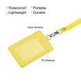 thumbnail image 3 of Uxcell Badge Holder 11x7.4cm Vertical PU ID Card Holder with Rivet Detachable Neck Lanyard Yellow Pack of 2, 3 of 6