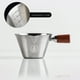 thumbnail image 1 of Taza Medidora Italiana | Vaso de Chupito de Café con Mango de Madera | Taza de Extracción con Marcas de Onzas | Vaso Medidor de Acero Inoxidable - Plateado | 10 X 7,7 X 4,7 Cm | 80 G | Utensilio para, 1 of 7