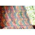 thumbnail image 2 of Modern Tulle Curtains with Rod Pocket, Geometric Contemporary Art Design Black Bold Zig Zag Borders Pattern, Sheer Drape for Wedding Party 2 Panels, 7 Sizes, Teal Orange Marigold, by Ambesonne, 2 of 3