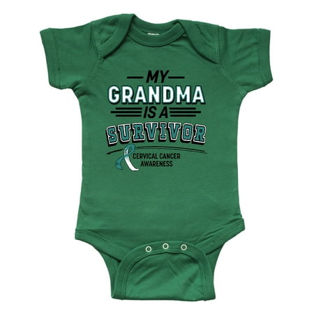 

Inktastic My Grandma is a Survivor Cervical Cancer Awareness Gift Baby Boy or Baby Girl Bodysuit