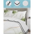 thumbnail image 4 of Quilts Twin Size, Marble Sage Green Soft Comforter Bedding Set for Bed, Gold White Modern Gradient Ocean Wavy Lightweight Quilted Bedspread with Pillow Cover(2 Pieces) for All Season, 68x86 Inch, 4 of 6