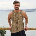 thumbnail image 6 of Pofeuu Leopard Print Brown Print Men's Workout Tank Tops Sleeveless Muscle Gym Shirt Quick Dry-Large, 6 of 7
