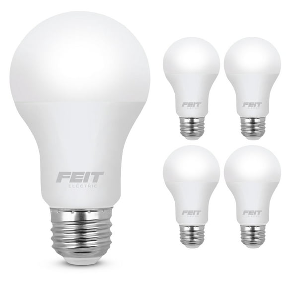 FEIT ELECTRIC A450/827/10KLED/4 4-Pack 40W Equivalent 5.5 Watt Non-Dimmable LED A19 Light Bulb, 4.4" H x 2.35" D, 2700K Soft White, 4 Piece