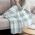 thumbnail image 3 of Aqua Plaid Throw Blanket for Couch,Soft Lightweight Flannel Fleece Blanket,Spring Summer Farmhouse Buffalo Checkered Microfiber Plush All Season Decorative Blankets for Sofa Office Travel 40"x50", 3 of 9