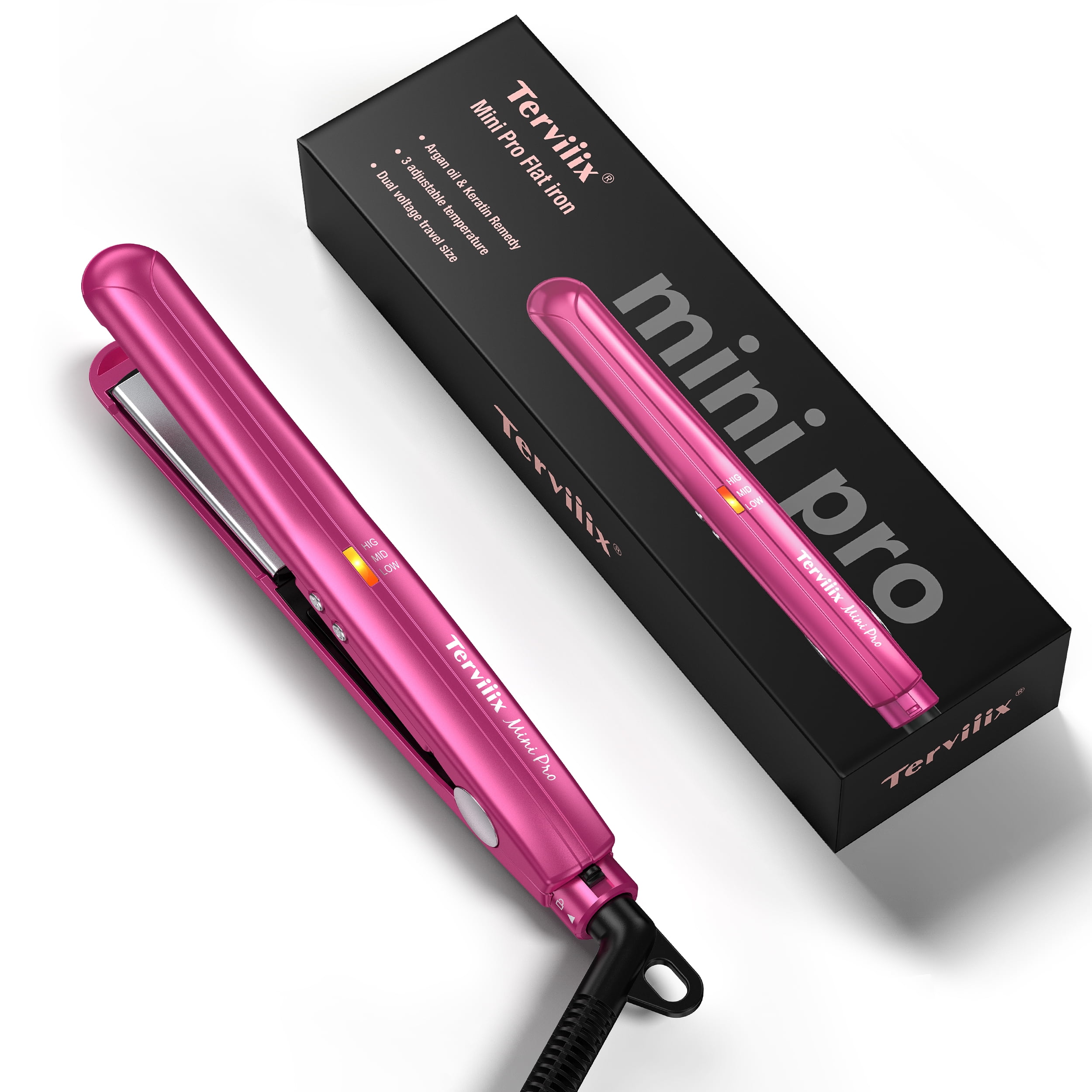 Terviiix, Mini Tourmaline Ceramic Flat Iron, 1/2