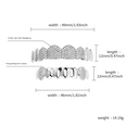 thumbnail image 3 of Copper Zirconia Vampire Fang Grillz Set, Gold & Silver Tone Iced Teeth Caps with Dense Stone Arrangement, Hip Hop Party Dental Jewelry for Men & Women, 3 of 6