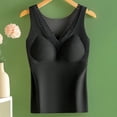 thumbnail image 3 of Umfun Women Thermal Tank Tops Casual Trendy Lace V Neck Fleece Camisole Sleeveless Underwear Solid Warm Base Layer Underwear Top Black XL, 3 of 3