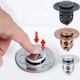 thumbnail image 6 of Bathroom Sink Drain Stopper Push-Type Spring Core with Filter,Copper and ABS Construction,Gold Silver Gray Basin Drain Plug for Hair Clog Prevention, 6 of 7