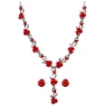 thumbnail image 4 of 1 Set Roses Flowers Necklace​ and Earrings Set Women Wedding Party Jewelry, 4 of 6