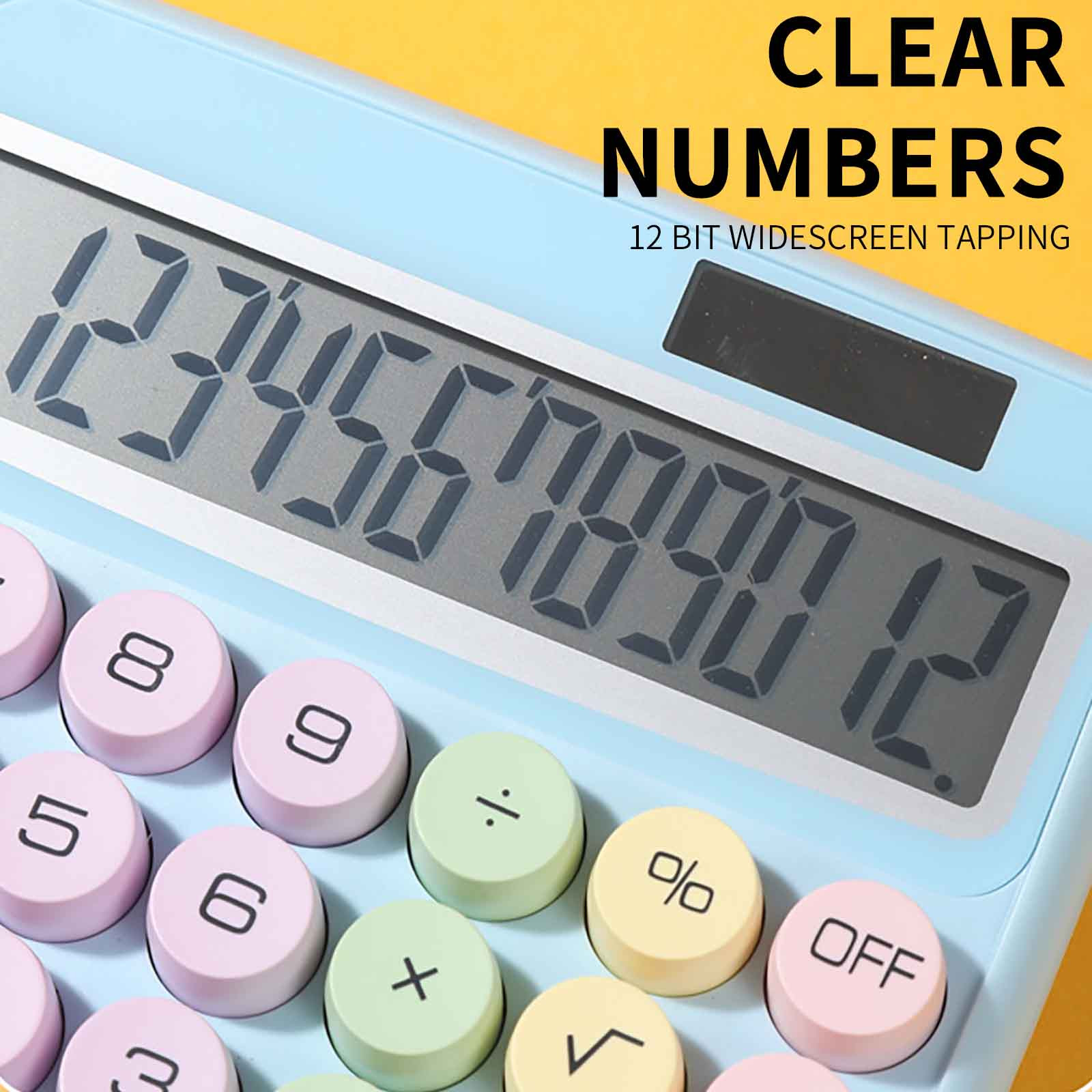 Calculatrice De Bureau Mécanique – 12 Chiffres, écran Inclinable 15°, Touches Rétro Type Machine à écrire – Dégradé Rose