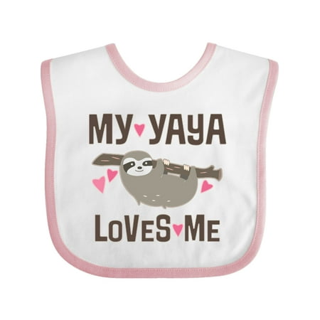 

Inktastic My Yaya Loves Me Sloth Gift Baby Girl Bib