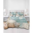 thumbnail image 3 of Coastal Nautical Twin Size Down Alternative Comforter, Lightweight Comforter Quilt Bedding Set with Pillow Shams Summer Beach Wave Starfish Shell All Seasons Bed Comforter Duvet Insert 68"x86", 3 of 7