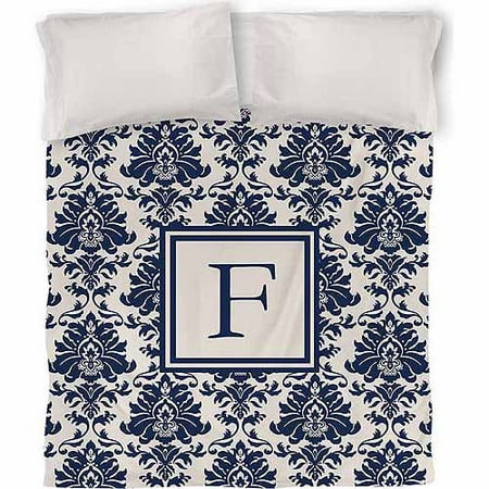 IDG Damask Monogram Duvet Cover, Blue