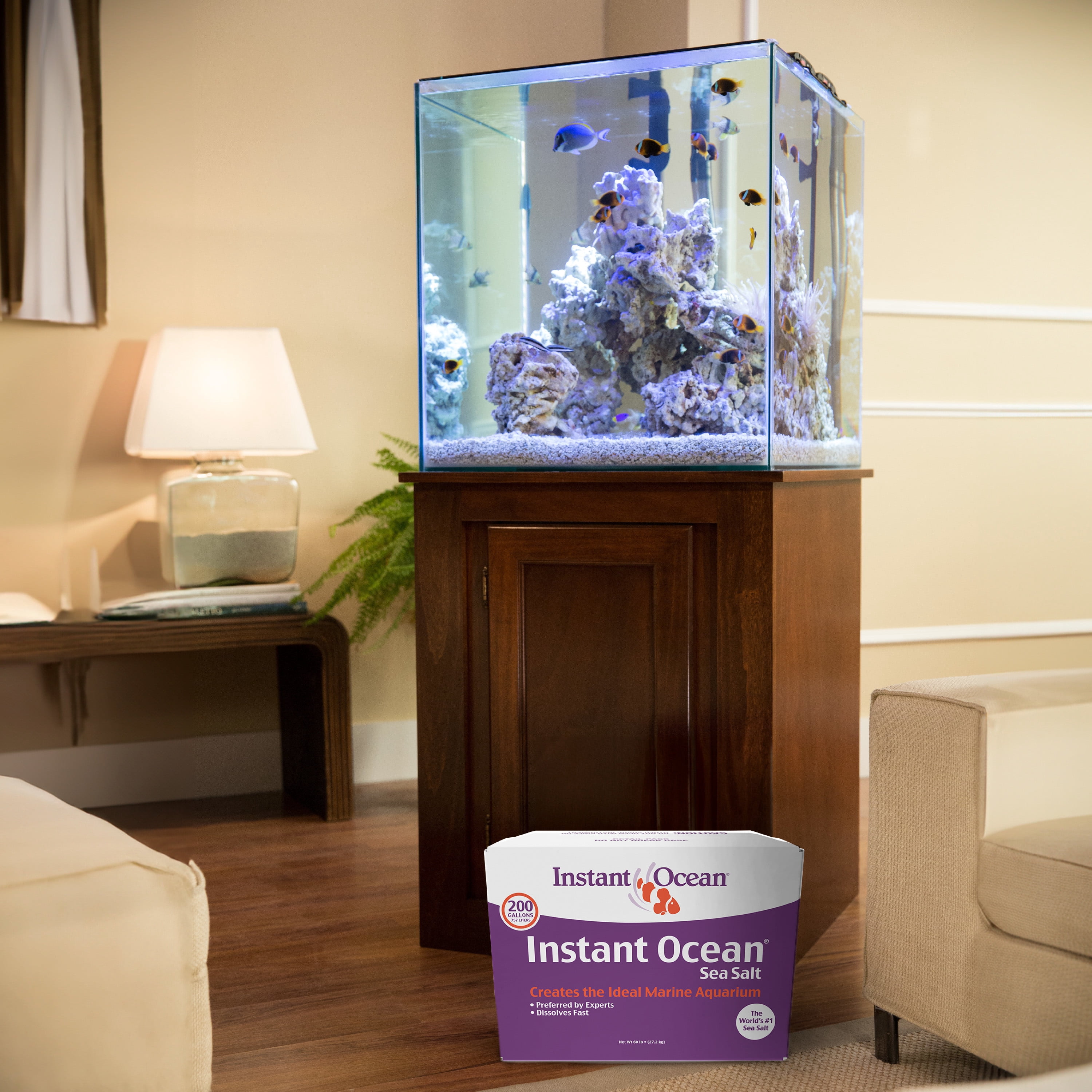 Instant Ocean Sea Salt 200 Gallons, for Marine Aquariums, Fast Dissolving