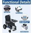 2024 NEW Electric Wheelchairs Deluxe Foldable Power Wheelchair Blue