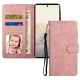 thumbnail image 2 of Nalacover Retro Wallet Case for Google Pixel 6A, Premium PU Leather Shockproof Case with Card Slots Holder Kickstand Magnetic Clasp Phone Cover Vintage Design Wrist Strap Flip Folio Case,Pink, 2 of 8