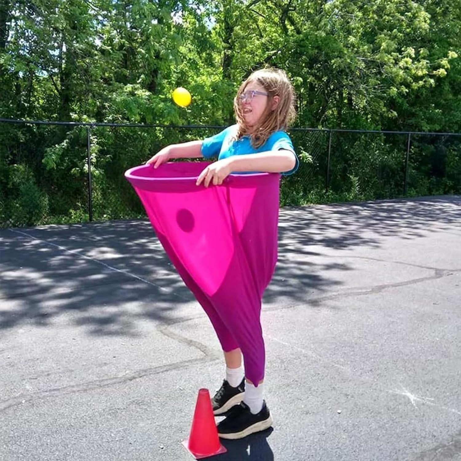 Granny Pants Yard Game, 2Pcs Granny Pants Outdoor Game with 4 Bouncy Balls and Pump, Giant Outdoor Tossing Games for Adults & Family Backyard Parties