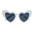 thumbnail image 3 of Gafas de sol con forma de corazón, moda, gafas de sol retro para mujer. blanco gris, 3 of 9