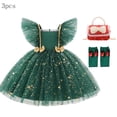 thumbnail image 3 of Vestido de baile de estrella de Navidad para niña, vestido de princesa para fiesta de carnaval, manga voladora de lujo, 2024 Original, 3 of 5