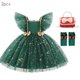 thumbnail image 3 of Elegante vestido de fiesta de Navidad para niña, tutú hinchado de manga voladora, vestido de baile, vestido de princesa de cumpleaños, Carnaval, 3 of 5