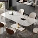 thumbnail image 2 of Luxury  Rock Slab Kitchen Dining Table Dinning Chair Set Stainless Steel Golden Base Faux Marble Table Chair Muebles De Cocina My Lux Decor Round, 2 of 20