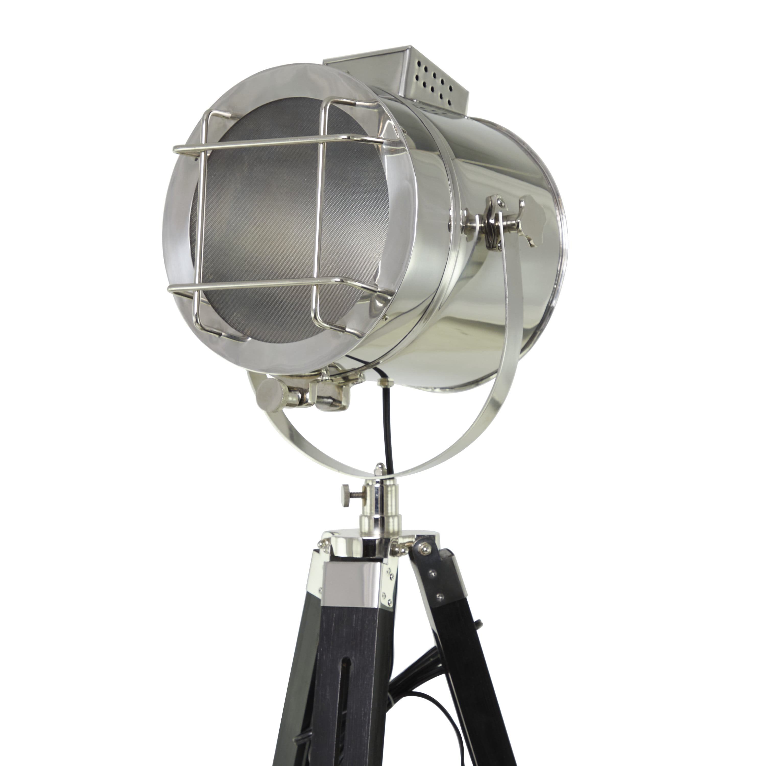 DecMode 70" Spotlight Black Floor Lamp with Silver Metal Shade