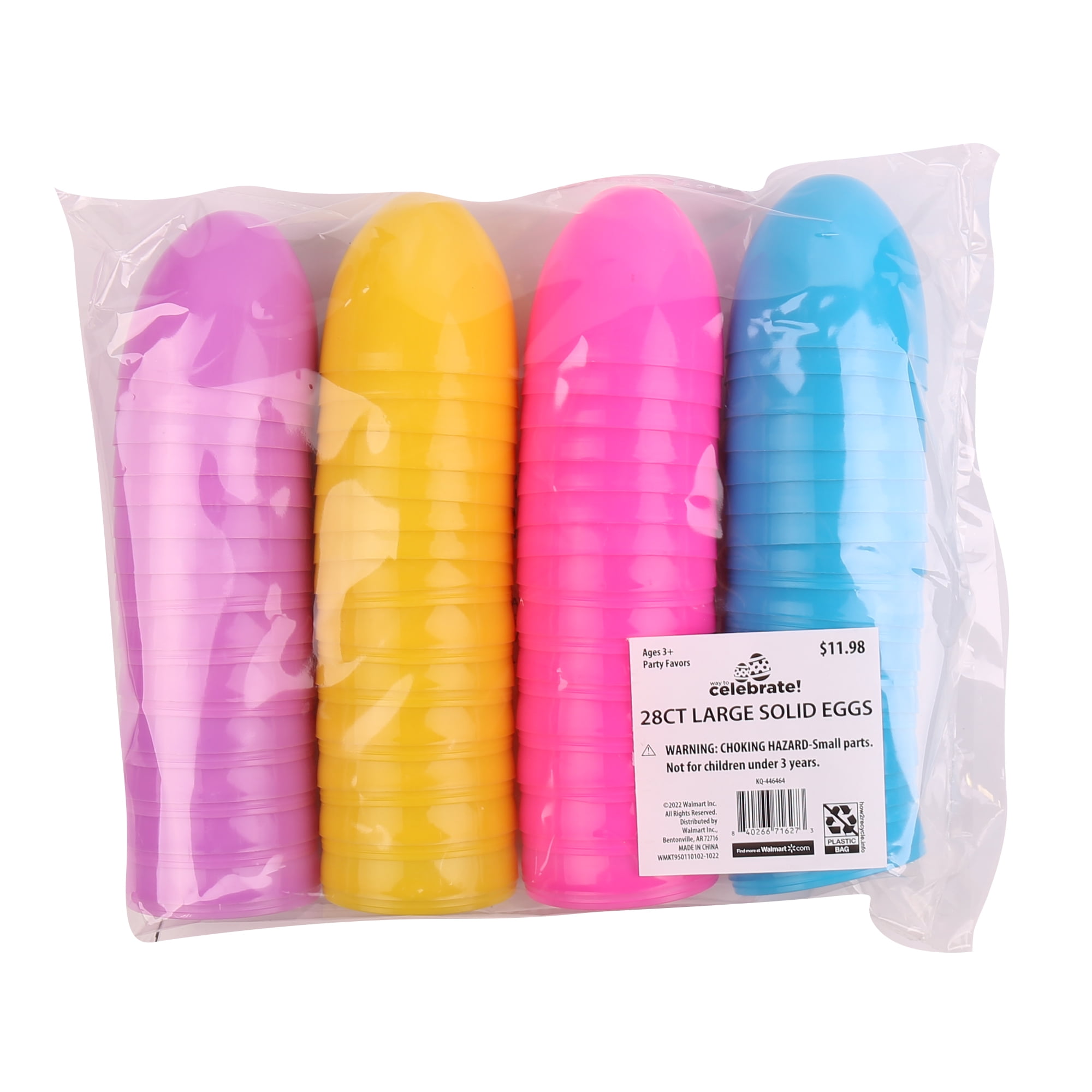 Way to Celebrate 28ct Large Easter Eggs, Plastic Egg Container Purple