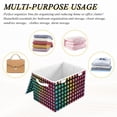 thumbnail image 6 of Yayeee Collapsible Cube Storage Bin with Lid Fabric Closet Decorative Basket with Handles, Pink Block Pattern, 6 of 7