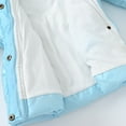 thumbnail image 7 of TiaoBug Girls Winter Warm Outerwear Down-Alternative Puffer Hooded Jacket Coat with Faux Fur Trim Sky Blue 11-12, 7 of 7