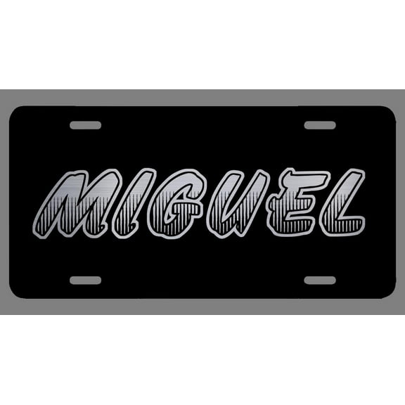 Miguel Name Etched Style License Plate Tag Vanity Novelty Metal | Etched Aluminum | 6-Inches By 12-Inches | Car Truck RV Trailer Wall Shop Man Cave | NP547