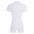 thumbnail image 4 of LiiYii Combinaison à Manches Courtes pour Hommes, Pyjama une Pièce Extensible, Justaucorps de Gym, Col à Revers, Blanc 3TG, 4 of 6