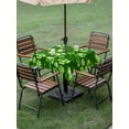 thumbnail image 3 of St. Patrick's Day Outdoor Tablecloth - 60x60 Inch Square Dining Table Cover, Spring Shamrock Leaves Polka Dots Dark Green Waterproof Outdoor Table Cloth with Umbrella Hole & Zipper for Picnic/Patio, 3 of 7