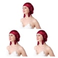 thumbnail image 3 of Guardoinrt Sleep Aid Silk Cap - Say Goodbye To Tossing And Turning for At Night Comfortable Silk Night Sleep Cap Cold Prevention wine red One size fits all 3Set, 3 of 6