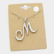 -m- Cz Monogram Pendant Necklace