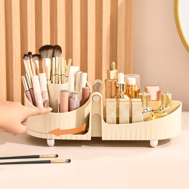 HEALEEP Caja Organizador De Cosméticos Para Escritorio Con Múltiples Compartimentos En Color Beige