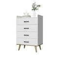 thumbnail image 3 of Home Storage Cabinet, Nightstand with Drawers for Living Room Bedroom Bathroom Furniture Home Decor, White, 3 of 3