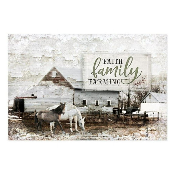 Faith Family Farming Rustic Wood Wall Sign 12x18