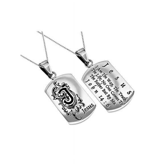 Christian Necklace for Women, John 14:6 WAY TRUTH LIFE, Stainless Steel