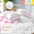 thumbnail image 2 of Minimalist Pink Bedding Duvet Cover Set Full Size 4 Pieces Buffalo Check Plaid Farmhouse Farm Theme Bedding Set with Zipper Closure, 1 Comforter Cover 86x86 Inches 1 Flat Sheet & 2 Pillow Cases, 2 of 7