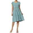 thumbnail image 1 of TheMoogan Women's Flutter Ruffle Cap Sleeve Tiered Jersey Babydoll A-Line Midi Day Dress, 1 of 6