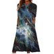 thumbnail image 1 of Vestido de Manga Corta para las Mujeres Estampado Cuello Redondo con Bolsillos, Vestido de Verano Sexy Y Casual para las Mujeres, 1 of 5