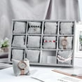 thumbnail image 6 of PH Jewelry Organizer Tray 12 Grid Watch Bracelet Pillows Velvet Bracelet Display Showcase Stackable Bangle Watch Display Holder Adjustable Pillow for Bangle Watch Storage 13.7x9.4x1.9inch Gray, 6 of 6