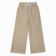 thumbnail image 4 of NOLDARES Girls Sweatpants Front Seam Drawstring High Waist Wide Leg Sweat Pants Baggy Causal Kids High Waisted(Khaki,10-12 Y), 4 of 5