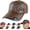#D, variant on Warm Leather Baseball Cap, Mens Leather Hats Winter Leather Dad Caps Fur Lined Warm Baseball Cap Adjustable for Everyday Life