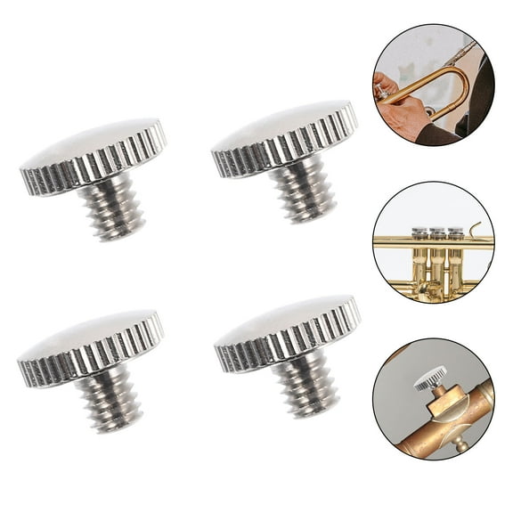 STOBOK 5 Pcs Trumpet Slide Finger Ring Screw Metal Silver Trumpet Lovers