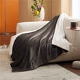 thumbnail image 3 of Sherpa Fleece Blanket Twin Size Brown - Thick and Warm, Soft and Fuzzy, 60x80 Inches, 3 of 9